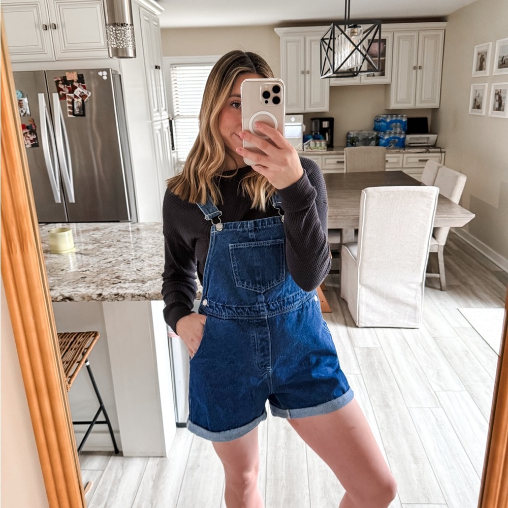 SHEIN Denim Short Overalls Women’s US L